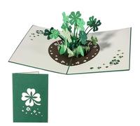 Pop Up 3D Greeting Cards Card Lucky Clover Folding, Popup Birthday, Get Well, Get Well Card, Happiness Pop-Up Birthday Card, Many Birthday Card, Handmade, Happy Wish Card for New Year, Thank You