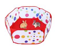 Pop Up Animal Playpen, Foldable Hamster and Small Pet Exercise Fence (Red) for Guinea Pigs, Rabbits, Chinchillas