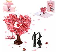 Pop Up Anniversary Card, 3D Valentine's Day Anniversary Card with Love Tree & Hearts (1)
