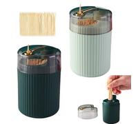 Pop-Up Automatic Toothpick Dispenser with Toothpicks 200 Count，Automatic Toothpick Dispenser ，Press-type，for Home Living Room Kitchen Restaurant (E)