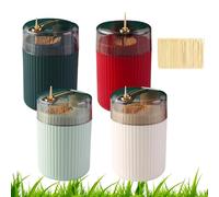 Pop-Up Automatic Toothpick Dispenser with Toothpicks 200 Count，Automatic Toothpick Dispenser ，Press-type，for Home Living Room Kitchen Restaurant (4PCS)