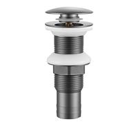 Pop up Basin Waste Slotted Plug, Basin Sink Slotted Pop Up Push Bounce Drain Plug Gray with Or Without Holes(Nonporous)