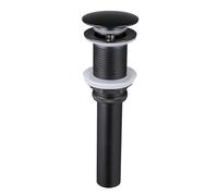 Pop Up Bathroom Sink Drain,Drain Stopper Bathroom Sink Without Overflow,Stainless Steel (Matte Black, 1 pcs,Without Overflow)