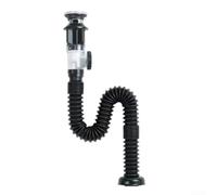 Pop-Up Bathroom Sink Drain Kit with Anti-Odor Seal, Leak-Proof Waste Pipe Assembly for Kitchen and Basin, Adjustable Plastic Drainage System, Black