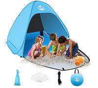 Pop Up Beach Tent, Automatic Portable Sun Shelter, UPF 50+ UV Protection, Waterproof, 3 Person, Blue, Foldable, Portable, Camping, Outdoor Lifestyle