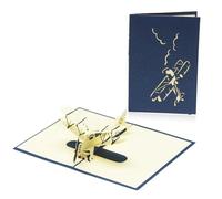 Pop Up Birthday Card, Aircraft Pop Up Greeting Card, for Men, Great for Father's Day, Vintage Aircraft Theme for Plane Enthusiasts, Pilots Pop Up Birthday Cards for Men