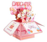 Pop Up Birthday Card, Birthday Cards for Daughter, Colorful Balloons & Fireworks 3D With Envelope, Happy Birthday Daughter Card, Best Gift Supplies Suitable for Girls of All Ages