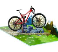 Pop Up Birthday Card for Men | 3D Birthdays Greeting for Dad Men Grandpa Husband Fiance Cycling (Size 15x20 cm - Mountain Bike)