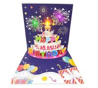 Pop Up Birthday Card with Lights and Sound, 3D Musical Happy Birthday Greeting Card, A Unique Surprise for Women, Men, Him, Her, Husband, Wife, Kids - Envelope Included