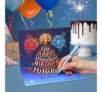 Pop Up Birthday Card with Lights & Sound - 3D Musical Greeting Card with Envelope, Fun Unique Birthday Gift for Women, Men, Husband, Wife, Kids & Friends - Celebration Party Card