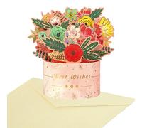 Pop Up Birthday Cards Exquisite Flower Card Mixed Colourful 3D Bouquet Card with Envelop for Wife Girlfriend Grandma Mothers Day Friends Birthday Congratulations