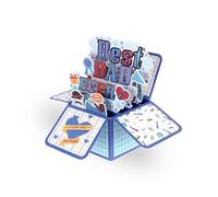 Pop Up Birthday Cards for Fathers Day, 3D Best Dad Card with Tool Box Pop Up Birthday Card for Dad Gifts for Father 3D Greeting Card Thank You