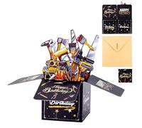 Pop Up Birthday Cards for Men, Handyman Tool 3d Birthday Card, 1 Set | Birthday Cards for Men Husband with Full Tool Print, Foldable Pop Up 3d Card, Paper Craft for Dad Grandpa Birthday Gifts