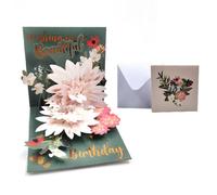 Pop up Birthday Cards for Women Birthdays Card Lotus Flower Forever Paper Mothers Day Card Gift Greeting Card for Women Sister Wife Grandma Teacher-Lotus