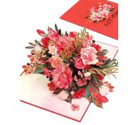 Pop Up Birthday Cards with Envelopes, 3D Paper Flower Greeting Cards, Carnation Gift Happy Birthday Get Well Gifts Decorations for Women, Men, Mom, Grandma and Any Occasion Festival