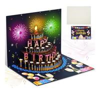 Pop-Up Birthday Cards With LED Lights, Music & Sound Firework Cake, 6-in-1 Unique Birthday Card For Women, Men, Kids, Wife, Mom, Husband Creative Pop-Up Birthday Cards With Music, LED Lights, And