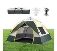 Pop Up Camping Tents for 3-4 Person - UV Protection Family Dome Tent, 2 Doors Instant Automatic Pop Up Tent For Family Camping Picnic, with Carrying Bag & Accessories For Camping Hiking
