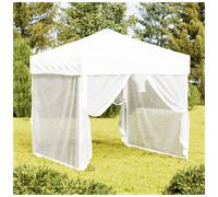 Pop-up canopy 2x2 m White 210D Oxford Polyester Steel Frame with Sidewalls Quick
