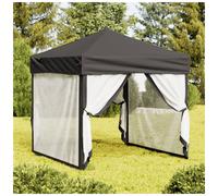 Pop Up Canopy 2x2m Anthracite 210D Oxford Polyester Steel Frame Sidewalls Quick
