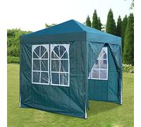 Pop Up Canopy 2x2m Gazebo Marquee Garden Awning Party Tent Canopy 4 polyester sidewalls (Green)