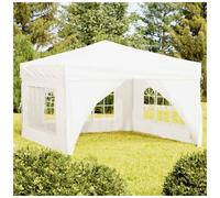 Pop Up Canopy 3x3 m White 210D Oxford Silver Coated Folding Gazebo with Sidewall