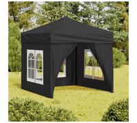 Pop Up Canopy Compact 2x2 m Anthracite 210D Oxford Steel Frame with Sidewalls
