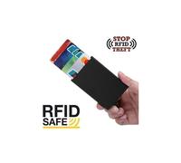 Pop-Up Card Holder - Aluminum compartment protector (RFID secure) Blue color