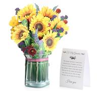 Pop Up Card,，Pop Up Cards with Thank You Cards，13 Inch Life Size 3D Pop Up Flower Bouquet Greeting Card，Perfect for Mother's Day, Women's Day, Teacher's Day, Birthday or Graduation (Grandmother)