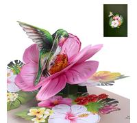 Pop Up Cards for Women, Hummingbird Flower 3D Birthday Greeting Card Mothers Day Cards Pop Up with Envelope, Birthday Cards for Women Mom Mum Wife Grandma Anniversary Thank You Get Well Greeting Card