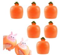 Pop Up Carrot Bunny Toy, Easter Basket Stuffers, Squishy Novelty Squeeze Toy for Easter Celebrations & Fun (6pc)
