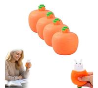 Pop Up Carrot Bunny Toy - Squeeze Easter Fidget Toys for Adults, Stress Relief Sensory Carrot Rabbit Toy, Fun Desktop Decoration & Party Bag Fillers, Hide & S unny Squeezy Gift (A-4PC)