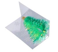 Pop Up Christmas Card, 3D Glitter Christmas Tree Greeting Card with Envelope, Crystal Christmas Three Dimensional Card for Best Friend (Green)