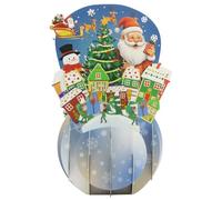 Pop Up Christmas Card, Festive 3D Greeting Cards New year Card Featuring Santa, Snowman Designs with Envelope for Holiday Gifts and Party Decor, 5.51x7.68 Inches