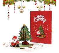 Pop up Christmas Cards, 3D Christmas Cards, Christmas Cards Greeting Cards with Envelope, Merry Christmas Christmas Tree 3D Gift Card, Christmas Tree Santa Clause for Holiday New Year Christmas Party