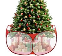 Pop Up Christmas Tree Fence Barrier for Pets, 21.2" Extra Tall Foldable Mesh Trees Gate Around Christmas Tree Guard Protector Cat Proof Panel Large Xmas Tree Blocker from Dogs Rabbits Puppy with Bag