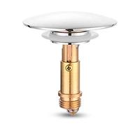 Pop Up Click Clack Sprung Plug Stopper,Bathroom Basin Sink Drain Plug Stopper,Waste Push Button Brass Slotted Plug for Washbasin Bathroom