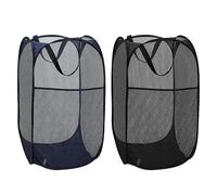 Pop Up Collapsible Laundry Basket with Handles,Wash Basket,2Pack,Black+Blue