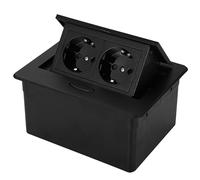 Pop-Up Desk Power Socket, 16A Embedded Hidden Desktop Socket with 2 Aluminum Alloy Sockets for Countertops, Floors, and Kitchens