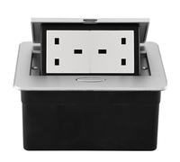 Pop-Up Desk Power Socket, 16A Embedded Hidden Desktop Socket with 2 Aluminum Alloy Sockets for Countertops, Floors, and Kitchens