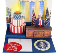 Pop Up Donald Trump Birthday Card with LIGHT, SOUND and Trump's VOICE - 3D President Says A Happy Birthday Message - Fun Card For Men, Women, Mum, Dad, Husband, Wife, Friend