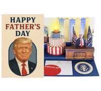 Pop-Up Donald Trump Father’s Day Card with Light Up Cake - 3D Presidential Tribute for Dad, Husband, Father-in-Law