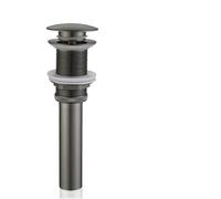 Pop Up Drain Plug Gray Pop Up Drain Bathroom Sink Vessel Vanity Brushed Gold Solid Brass Assembly Replacement Kits Stopper, Flip Top, Overflow(Grey without)