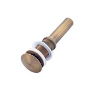 Pop Up Drain Plug Luxury Bathroom Basin Sink Pop Up Drain Brass With & Without Overflow Vanity Waste Drainer 5-colors For Choice(Antique Brass A)