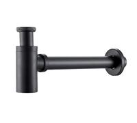pop-up drains and Overflows, Brass Body P-Trap Wall Connection Bathroom Sink Drain Multicolor(Black)