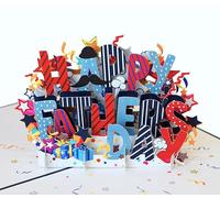 Pop Up Fathers Day Card | 3D Birthday Card For Father, Husband, Grandfather, Anyone, All Occasion - Includes Envelope and Removable Note Tag (Size 20x15 in - HFD)
