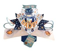 Pop Up Father's Day Card Love You Daddy Robot Greeting Card 3D Pop-Up Cards FPOP008