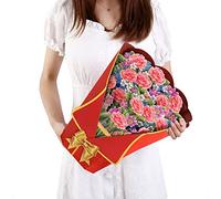 Pop Up Flower Bouquet Greeting Card for Mum, 10.6 x 13.4'' Flower Pop Up Mothers Day Card 3d Birthday Cards for Women, Gift Cards With Blank Envelope Gifts from Daughter Son (Carnation)