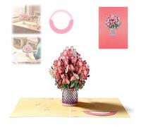 Pop up Flower Bouquet Valentine’s Day Card, 3D Pop up Romantic Paper Flower Love Greeting Cards with Note Card & Envelope, Valentine Anniversary Birthday Gifts for Her, Girlfriend, Wife (#10)