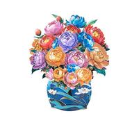 Pop-Up Flower Card, Peony Paradise Forever Bouquet 3D Popup Greeting, with Blank Note Card & Envelope, Birthday Gift Cards,Thank You Cards, Mother's Day, Holiday Decorations Gifts
