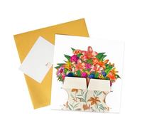 Pop-up Flowers, Flowers,3D Folding Floral Card - Rose Lily/Sunflower/ Paper Card for Birthday, Thank You, Congratulations or Any Occasion